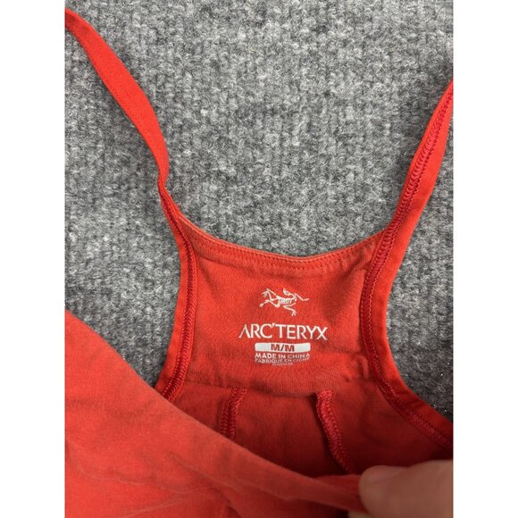 Arc'teryx Tank Top Womens Medium Red Camisole Built-In Shelf Bra Stretch Logo - Picture 2 of 8
